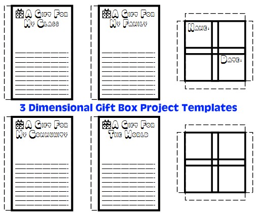 3D Cube and Rectangle Gift Box Project Templates for Presents