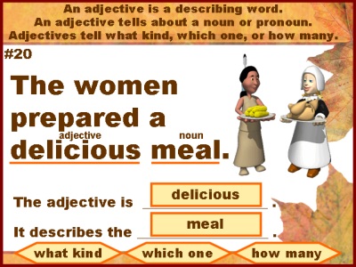 Powerpoint Adjectives Lesson Plans For Thanksgiving Grammar