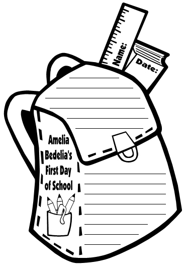 Amelia Bedelia's First Day of School Herman Parish Student Book Bag Writing Templates