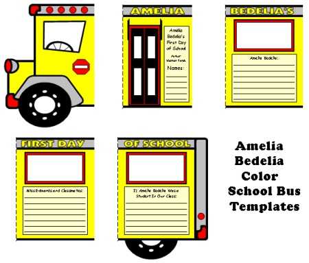 Amelia Bedelia's First Day of School Group Project For Students to Complete Bus Templates