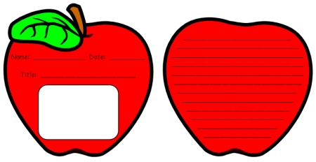 Apple Shaped Creative Writing Templates and Worksheets
