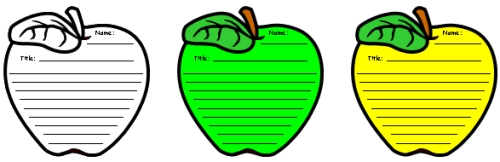 Apple Themed Creative Writing Templates for First Day of School