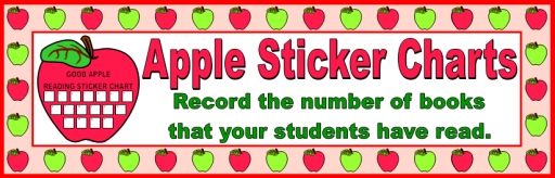 Apple Sticker Charts and Templates for Reading Books