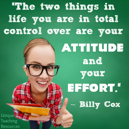 Your Attitude and Your Effort Billy Cox Inspiring Quote