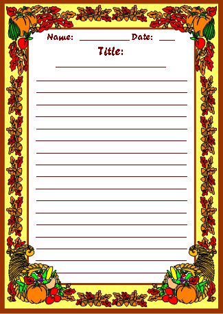 Autumn Harvest Thanksgiving Printable Worksheets