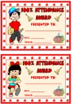 100% Attendance Boy and Girl Award Awards and Certificates