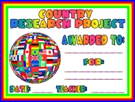 Country Research Project Awards and Certificates