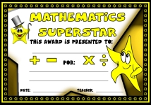 Math Superstar Awards and Certificates