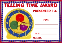 Math Telling Time Awards and Certificates