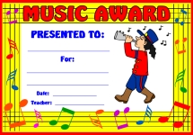 Music Marching Band Awards and Certificates