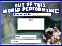 Out of this World Performance Awards and Certificates
