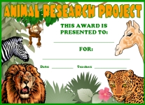 Animal Research Science Awards and Certificates