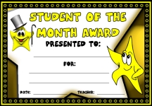 Student of the Month Awards and Certificates