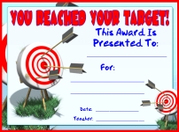 You Reached Your Target Student Awards and Certificates