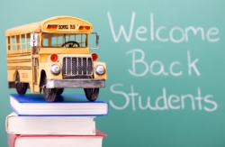 Welcome Back To School Elementary Students Bus Photograph