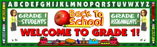 Back To School Grade 1 Bulletin Board Display Banner