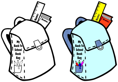 Back to School Teaching Resources Book Bag and Backpacks Templates