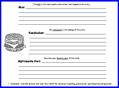 Free printable book reports templates