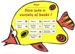 Dive Into Reading a Variety Books Fish Reading Sticker Charts
