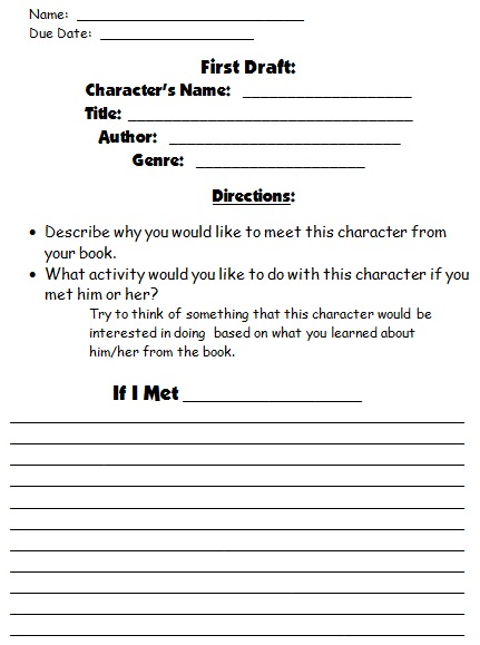 Printable book report form for third grade