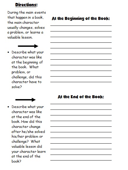 Worksheets Character Change Worksheet character body book report projects templates printable first draft worksheet 2
