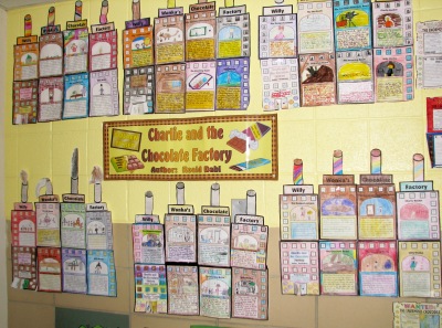 Charlie and the Chocolate Factory Group Project Bulletin Board Disply Roald Dahl
