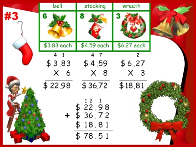 Math Word Problems for Christmas Powerpoint Presentation Lesson Plans