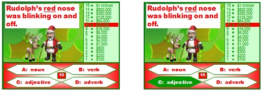 Christmas Who Wants To Be a Millionaire English Grammar Powerpoint Lesson Plans Game: Parts of Speech