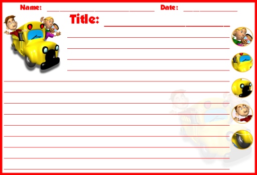 Back to School Bus Creative Writing Templates and Worksheets