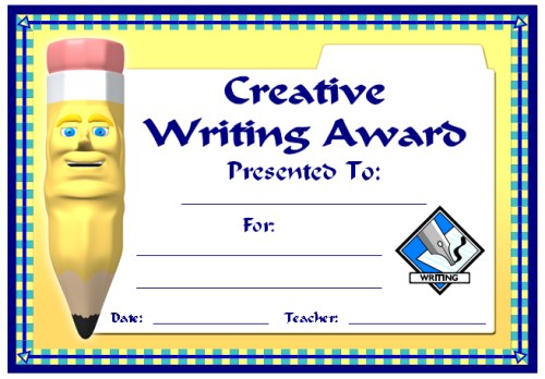 Creative Writing Award Certificate