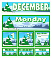 Free December Classroom Calendar For Pocket Charts