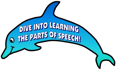 Dolphin Parts of Speech Grammar Bulletin Board Display