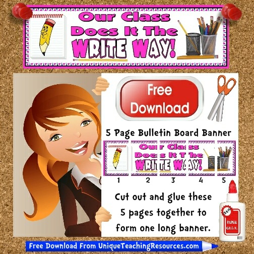 Creative writing display banner picture