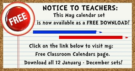 Click here to download my FREE May pocket chart classroom calendar set.
