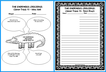 Enormous Crocodile by Roald Dahl Creative Writing Idea Web Worksheet