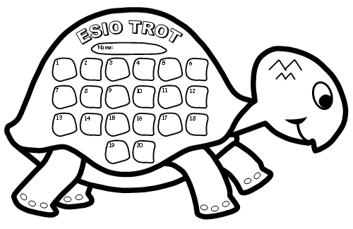 Esio Trot Turtle Reading Sticker Chart Template