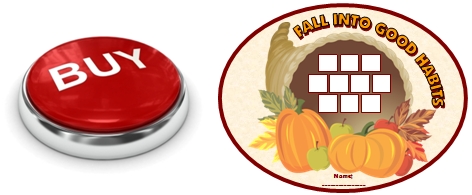 Fall, Autumn, and Thanksgiving Cornucopia Sticker Chart Buy Now
