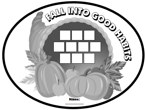 Fall and Thanksgiving Sticker Charts Cornucopia Templates