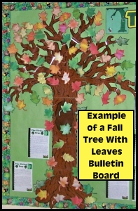 Fall and Autumn Tree Bulletin Board Display Example and Ideas for Classrooms