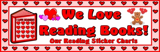 Valentine's Day I Love Reading Bulletin Board Display Banner