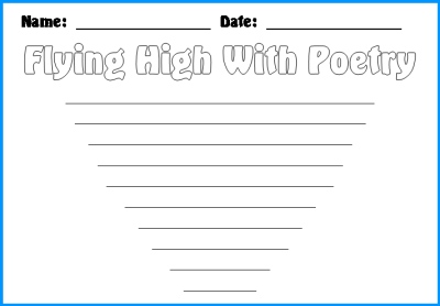 Spring Flying High With Poetry Kite First Draft Worksheets