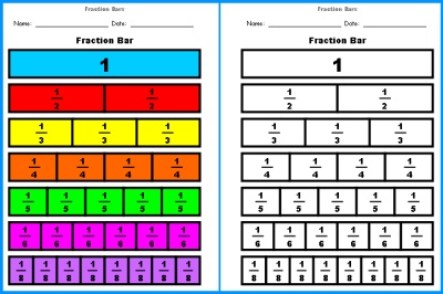 Fraction Bar Templates and Worksheets