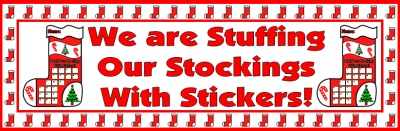 Free Christmas Stocking Sticker Charts Bulletin Board Display Banner