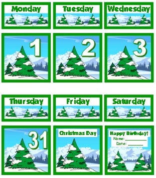 Free December Printable Classroom Calendar Set For Pocket Charts