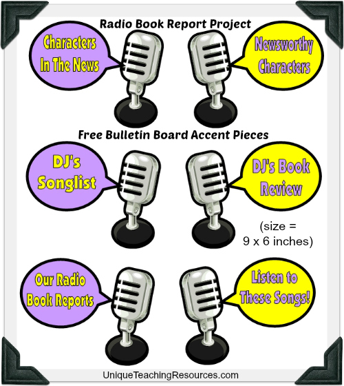 Free Bulletin Board Display Accent Pieces For Radio Book Report Projects