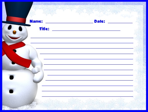 Frosty The Snowman Christmas and Winter Creative Writing Printable Worksheets