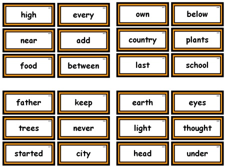 For flash Cards  words Word printable Teaching Free Flash cards Reading: and sight Instant Lists Words free