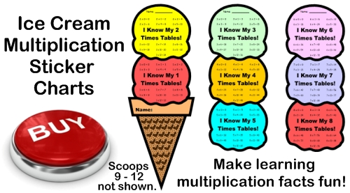 Fun Multiplication Sticker Charts For Math Students