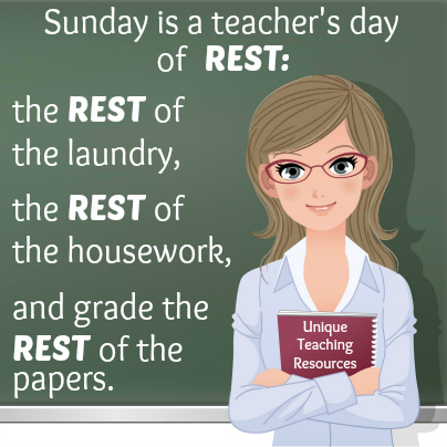 Funny Teacher Quote About Weekends and Resting