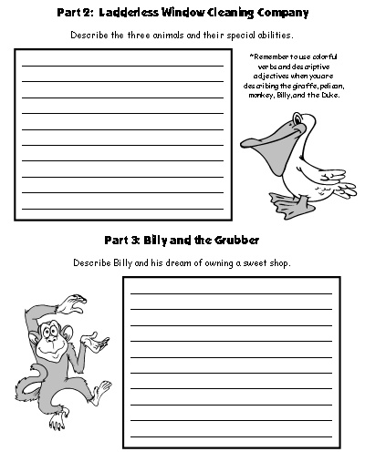 First Draft Worksheets The Giraffe and the Pelly and Me